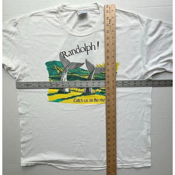 Vintage Obscure Randolph Heart of Vermont Whales Tails T Shirt Hanes Art Indie - Picture 13 of 13